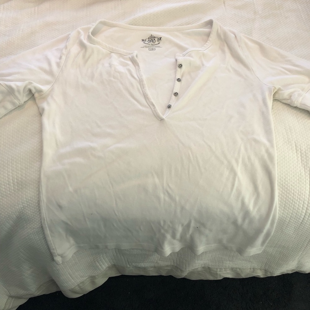 Plain White Henley Tee